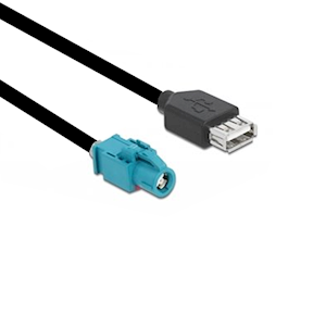 HSD Code Z Water Blue Female to USB Male 15cm cable assembly (HSD-NEUJ-USBM)